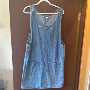Vintage Directives Butterfly Patch 100% Cotton Denim Mini Dress